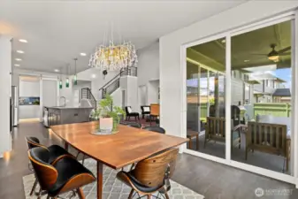 Custom chandelier stays with the home!