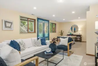 Another view of the "Moroccan" Room. This room features newer custom doors leading to the backyard and tons of storage cabinets