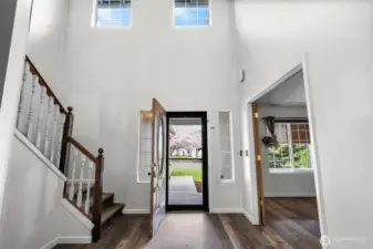 Step inside and you’re immediately welcomed by soaring ceilings and natural light