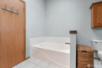 End the day here—this soaking tub offers a quiet place to relax and unwind