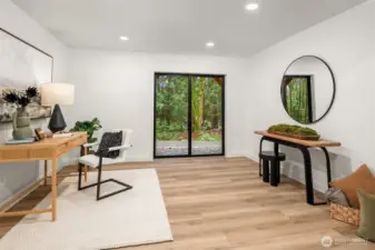 Walk-out basement with ground level oversized windows.