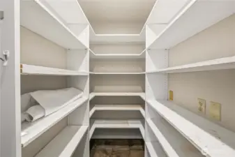 Walk-in pantry for ample storage.
