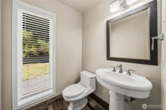 Updated main floor half bath.