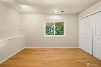 Lower level bedroom; a flexible space to fit your needs.