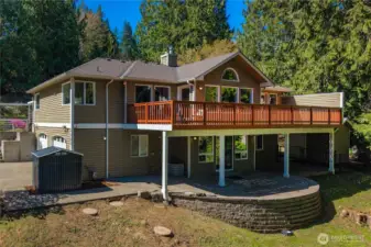 Back exterior of the home. Versatile outdoor layout supports multiple uses.