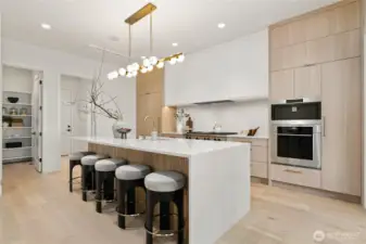 Open, Spacious Next Level Chef's Kitchen perfect for Entertaining with High-End Sub-Zero/Wolf Appliance Package Including 6 Burner with Skillet Range and Transitional Coffee System