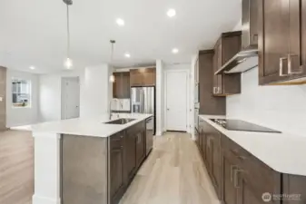 Gourmet kitchen looking towards Garage