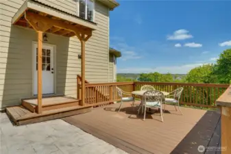 Just off of the kitchen, this large view deck provides a place to sit and relax on summer afternoons.