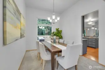 Formal dining room just off the kitchen.
