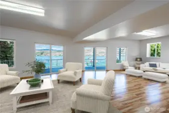 Completely finished Lower level with   sliders open to large patio area  Virtually staged