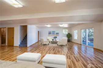 Plenty of open space in lower level for work and play  Virtually staged