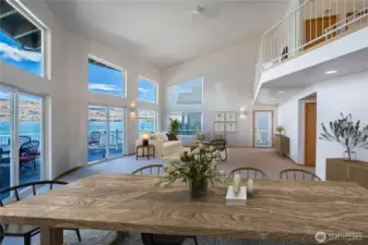 Large dining and living area opening to deck for all your entertaing