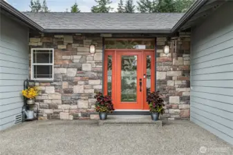 Beautiful stone entry. The sellers are the original owners of the property and taken meticulous care of it--it shows!
