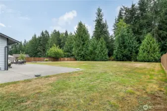 Oversized 3/4 acre lot provides privacy and solitude.