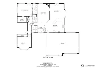 Fantastic one-level floor plan! The second bedroom is between the Primary Bedroom and the Front Bedroom. The sellers were occupying it during photos so it wasn't included in the scan.