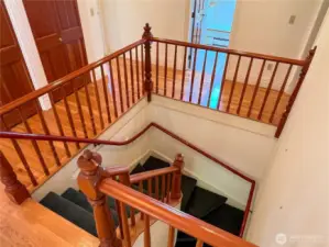 Superb staircase between the main and second floors.