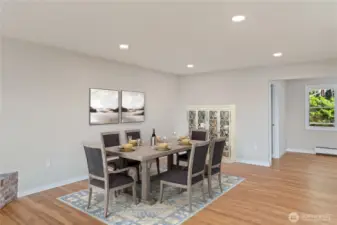 Large dining area with plenty of room for guests. You can enjoy the view while you eat.