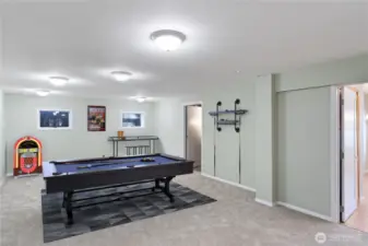 The kitchen is through the first door on the right.