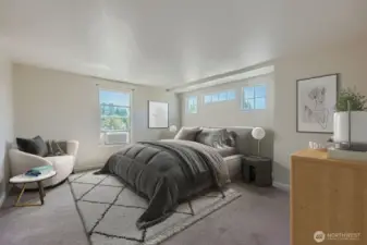 Spacious primary bedroom with virtual staging.