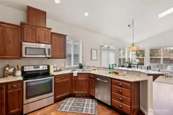 Smart kitchen layout - plenty of cabinet storage along with a pantry.