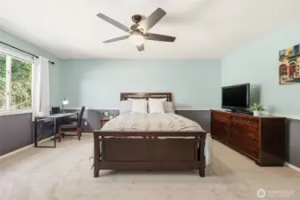 This bedroom could be a home theater or bonus room