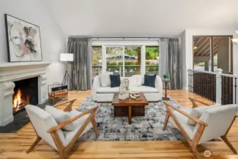 Vaulted ceilings in the living room/great room