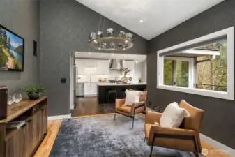 Cozy sitting room/family room off the kitchen