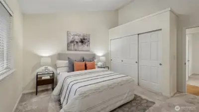 Primary BR with vaulted ceiling