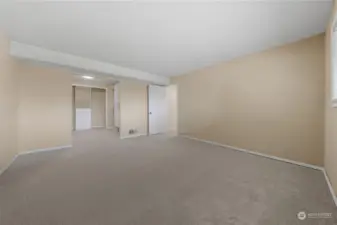 Huge downstair bedroom with walk in closet.