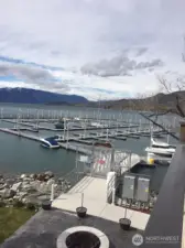 Easily accessible, once through the locked gate, C12 is just steps down the dock from the boat with the blue cover.