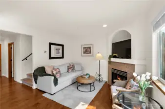 Cozy up to your fire place and enjoy the view of your private back yard.