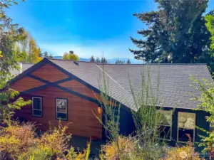 Majestic mountain backdrop for this elegant home.