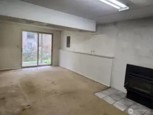 Sliding glass door leading to the back yard