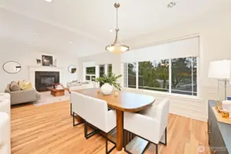 Dining area offers west-facing exposure.