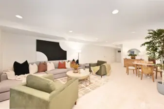 The lower level is host to a large rec room.