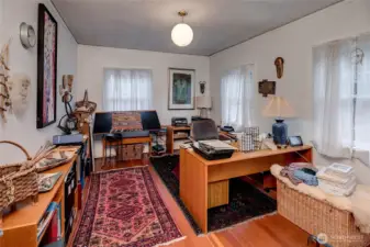 Third upper bedroom used as an office.