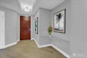 front door entry to large foyer
