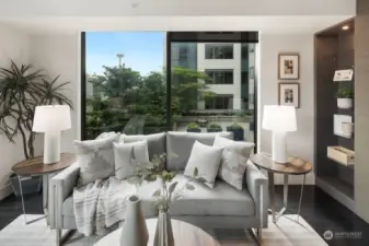 This end unit savors fantastic views of the Space Needle and downtown's ever-changing skyline.