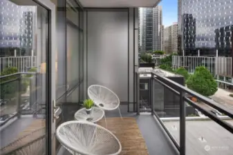 Being an end unit, this balcony feels super private, even while being in the heart of the city!