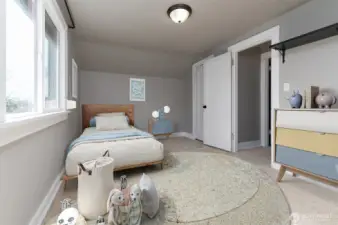 Virtually staged bedroom