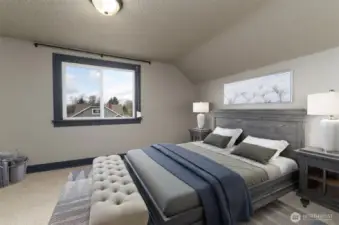 Virtually staged bedroom