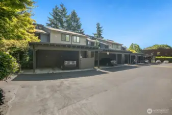 Carport parking spot #25 is just a few steps from the stairs to unit 303.