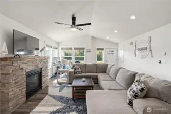 West facing windows in living area