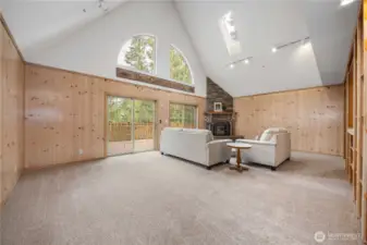 Great room with vaulted ceilings