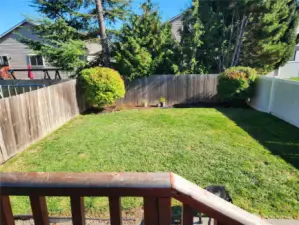 Nicely kept and fully fenced backyard for kids and pets!