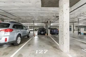 Reserved parking spot in the private garage. Also, a reserved parking spot just outside your front door.