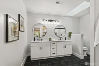 Primary en suite tile floors and completely updated
