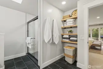 Primary en suite has a generous sized walk in shower