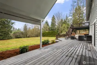 Lower level covered deck perfect for year around enjoyment