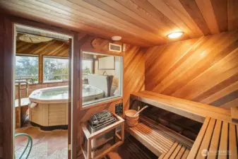 Inside the sauna